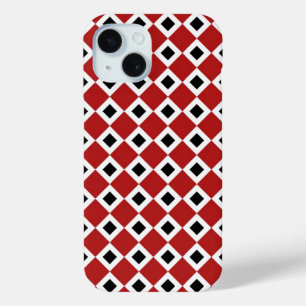 Roter, weißer, schwarzer Diamant-Muster iPhone 6 iPhone 15 Hülle
