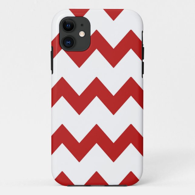 Roter weißer Sparren-Kasten Case-Mate iPhone Hülle (Rückseite)