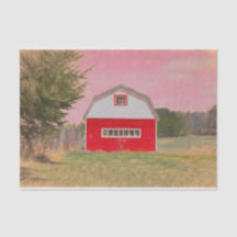 Roter Weißer Stall Rosa Himmel