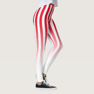 Roter weißer Süßigkeits-Streifen verblassen Mus Leggings