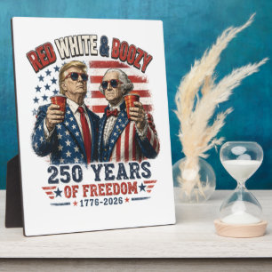 Roter Weißer Trinkender Trump George Washington 25 Fotoplatte