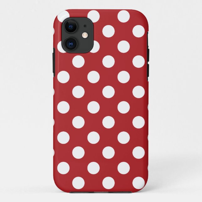 Roter weißer Tupfen Case-Mate iPhone Hülle (Rückseite)