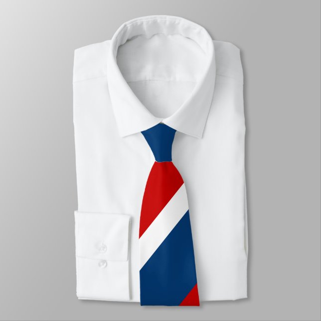Roter weißer und blauer breiter Regimentsstreifen Krawatte (Gebunden)