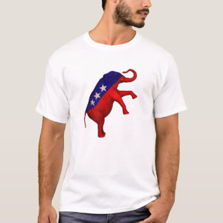 Roter weißer und blauer Elefant T-Shirt