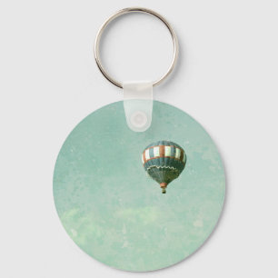 Roter weißer und blauer Heißluft-Ballon Schlüsselanhänger