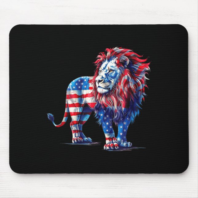 Roter weißer und blauer Löwe  Mousepad (Vorne)