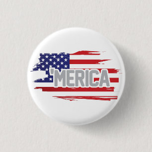 Roter weißer und blauer "Merica Knopf Button