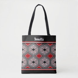 Roter, weißer und schwarzer Stammes-Teppich Tasche
