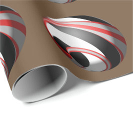 Roter, weißer und schwarzer Streifen Geschenkpapier