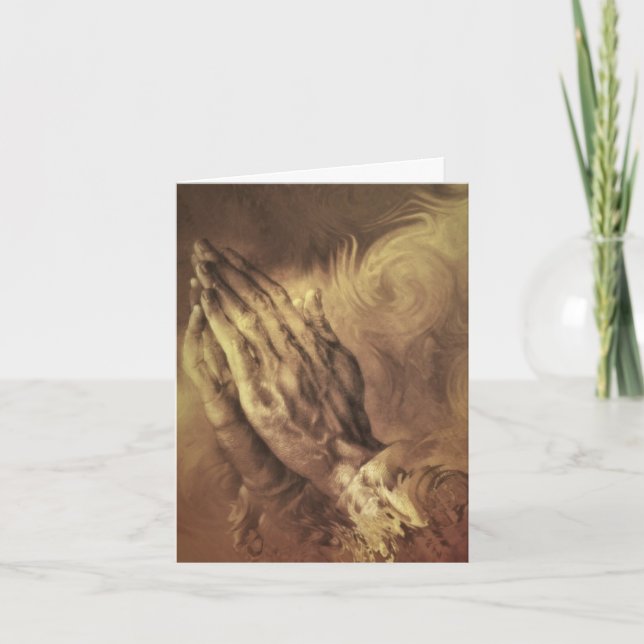 Roter Welpe "betende Hände" Karte (Vorderseite)