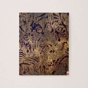 Roter Welpe "Tiger & Zebras Black and Gold"
