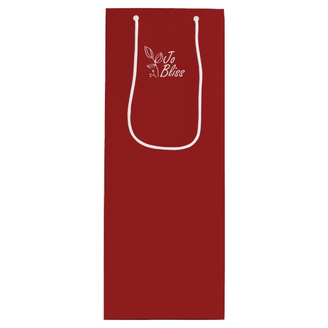 Roter Werbebeutel mit weißem Logo Geschenktüte Für Weinflaschen (Vorderseite)