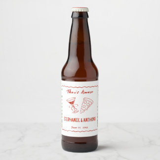 Roter Whimsical Rahmen That's Amore Italienische H Bierflaschenetikett
