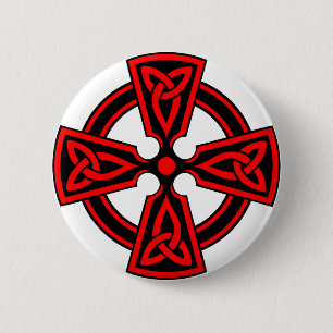 roter Wikinger des keltischen Kreuzes sächsischer Button