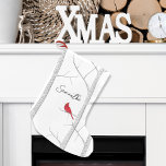 Roter Winter Kardinal Personalisiert Weihnachten Kleiner Weihnachtsstrumpf<br><div class="desc">Fügen Sie Ihrer Weihnachtszeit-Wohngestaltung eine Touch von naturlich inspiriert Charme hinzu, mit diesem maßgeschneiderten Strumpf mit einem eleganten Aquarellwerk eines Roten Kardinals, der zwischen Birkenbäumen steht. Dieser Strumpf wurde in einem klassischen Winterwaldmotiv entworfen und verbindet stilvolle Kalligraphie-Skripte mit einem trendigen typografischen Stil für eine personalisierte Touch. Dieses Design ist perfekt...</div>