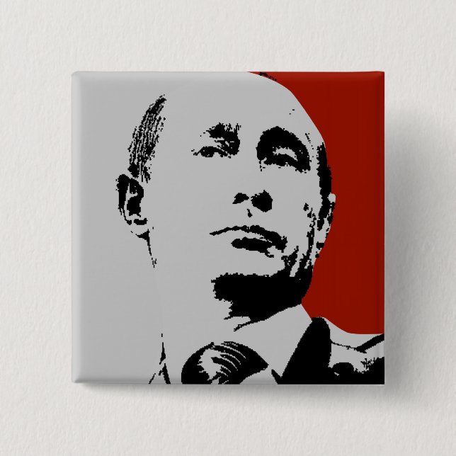 Roter Wladimir Putin Button (Vorderseite)