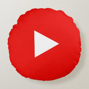Roter YouTube-Spiel-Knopf Rundes Kissen