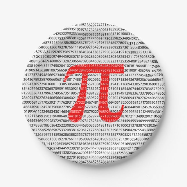 Roter Zahl-PU ist ein Symbol der mathematischen Pappteller (Vorderseite)