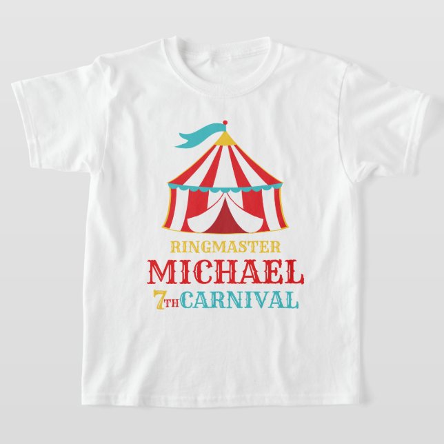 Roter Zelt Circus Karneval Geburtstagsfeier Shirt (Ablage )