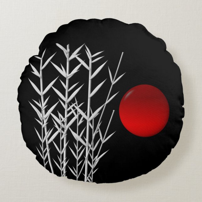 Roter Zen-Kreis Rundes Kissen (Vorderseite)