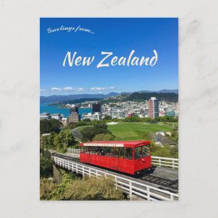 Roter Zug Kelburn Station Wellington Neuseeland Postkarte