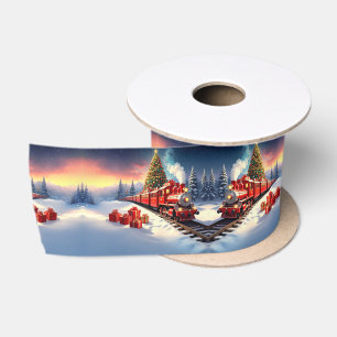 Roter Zug Weihnachtsbaum Feiertag Satinband