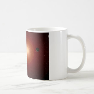 Roter zwergartiger Stern und Exoplanets Kaffeetasse