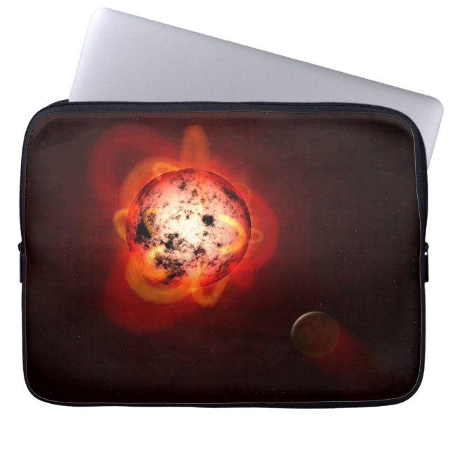 Roter Zwergstern, der von einem hypothetischen Exo Laptopschutzhülle (Vorderseite)