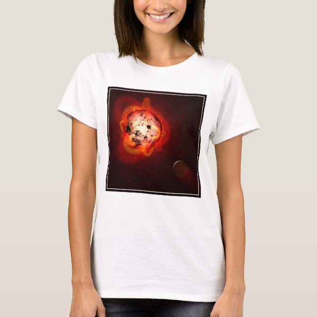 Roter Zwergstern, der von einem hypothetischen Exo T-Shirt (Vorderseite)