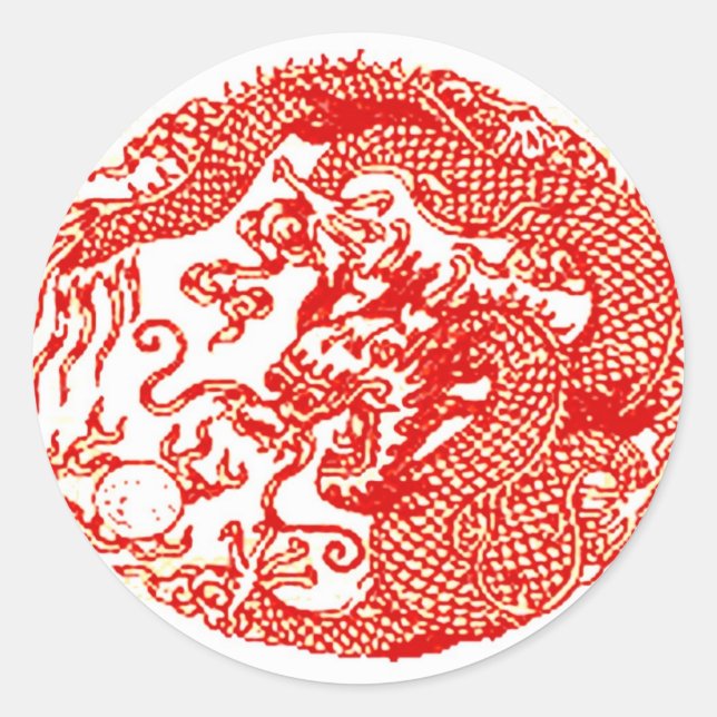 Roter Zwergsticker Runder Aufkleber (Vorderseite)