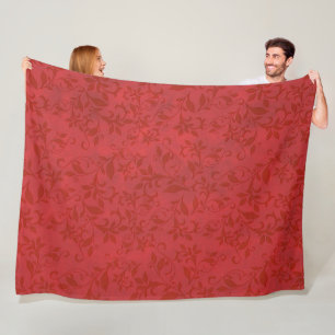 Rotes abstraktes Floral auf rotem Flecken Hintergr Fleecedecke