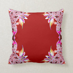 Rotes abstraktes gefiedertes Throw-Kissen Kissen