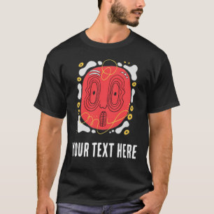 Rotes abstraktes Gesicht Grafik T-Shirt