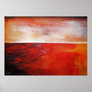 Rotes abstraktes Leinwand-Gemälde-Druck Modern Cre Poster