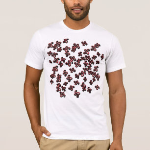 Rotes abstraktes Pinsel-Muster Streetwear T-Shirt
