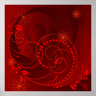 rotes abstraktes poster