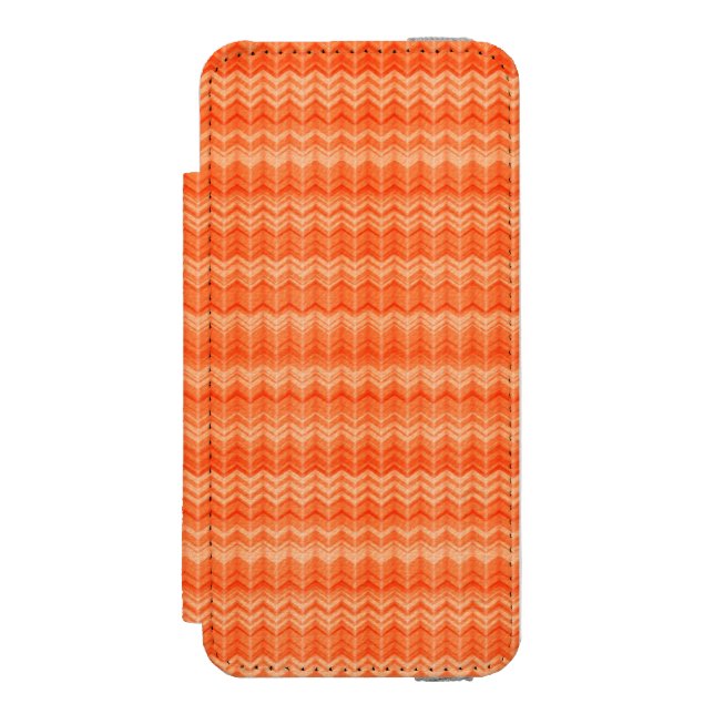 Rotes abstraktes Zickzacktextilmuster Incipio iPhone Geldbeutel-Hülle (Folio Vorderseite)