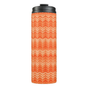 Rotes abstraktes Zickzacktextilmuster Thermosbecher