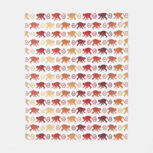 Rotes Affe-Muster Fleecedecke