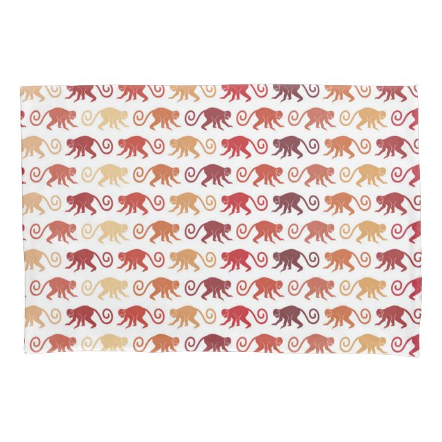 Rotes Affe-Muster Kissenbezug (Vorderseite-Links)