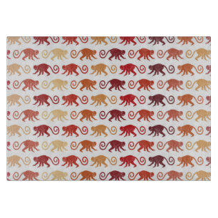Rotes Affe-Muster Schneidebrett