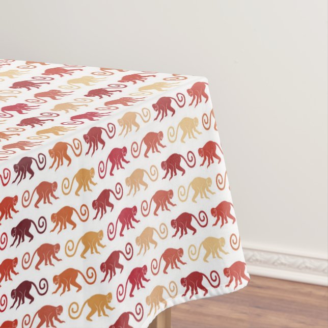 Rotes Affe-Muster Tischdecke (Beispiel)