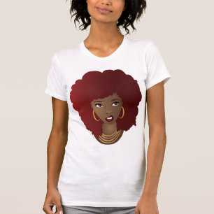 Rotes Afro, natürliche Schönheit - verärgert T-Shirt