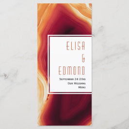 Rotes Agaate-Scheiben-Eode-Karte Menükarte