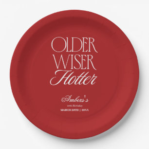 Rotes Älter Weiser Heißeres Geburtstag Pappteller