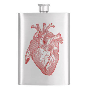 Rotes anatomisches Herz Flachmann