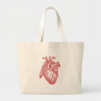 Rotes anatomisches Herz Jumbo Stoffbeutel