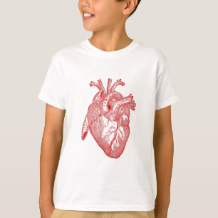 Rotes anatomisches Herz T-Shirt