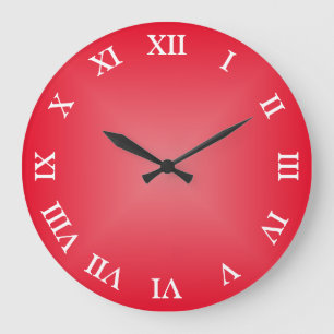 Rotes anguläres Ombre Arabisch oder römische Zahl Große Wanduhr