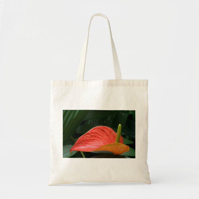 Rotes Anthurium und Hosta-Blume Tragetasche (Vorne)
